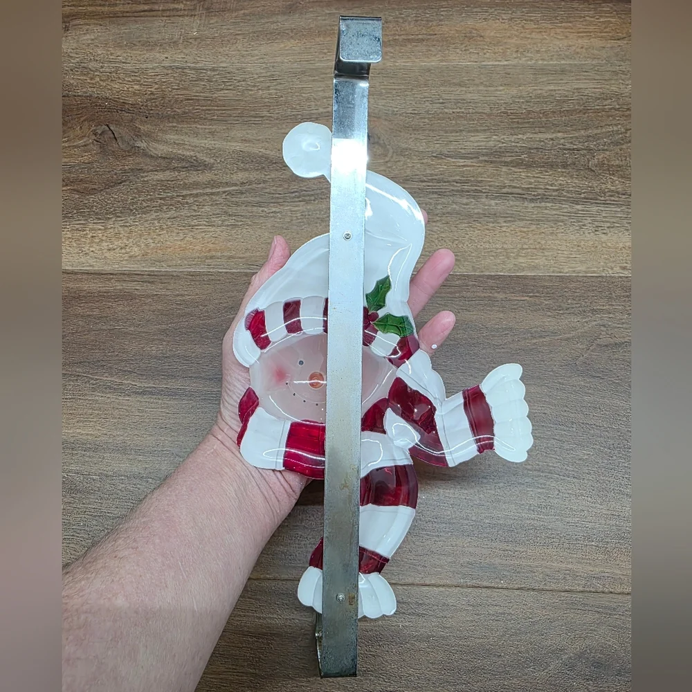 Snowman Over The Door Holiday Christmas Wreath Hanger